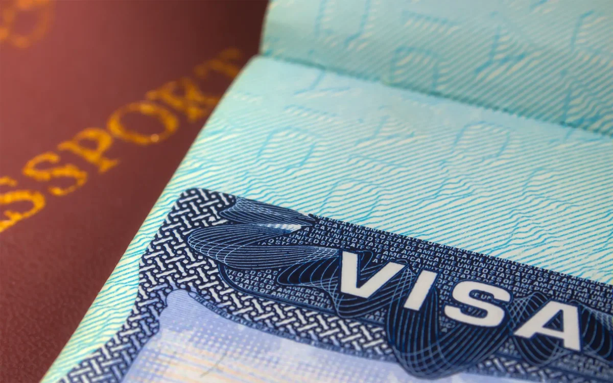 visa in a passport